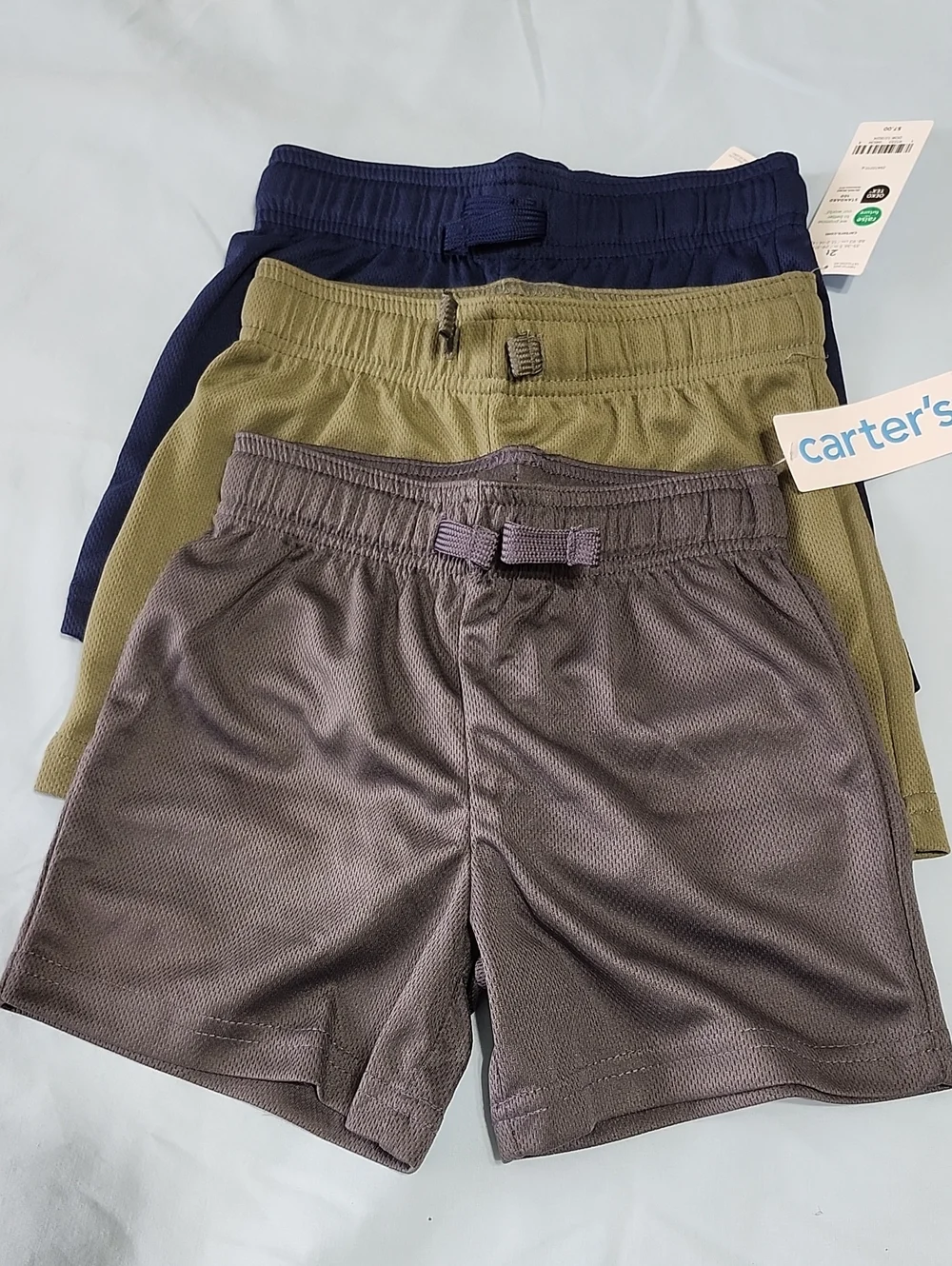 Carter's Boy's Athletic Shorts in Navy, Olive & Gray